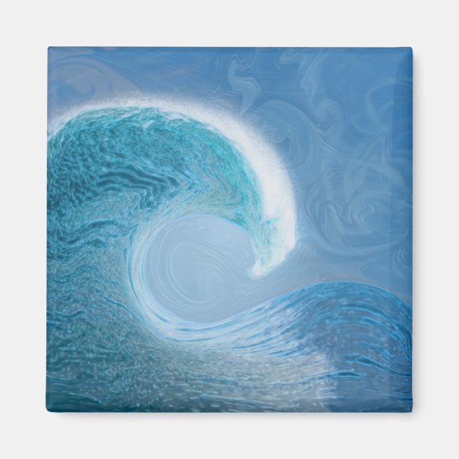 Aimant Vague Bleue Artistique (Devant)