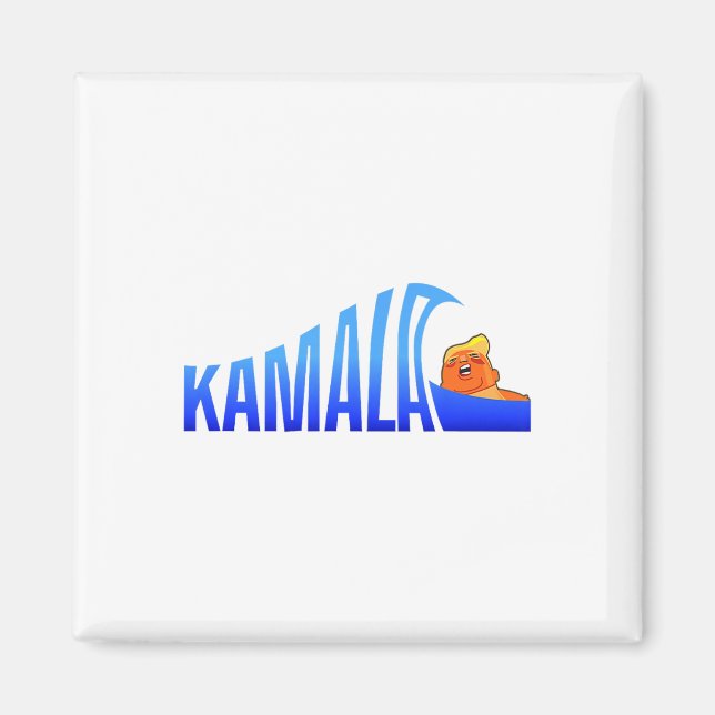 Aimant Vague De Chats Bleus Pour Kamala Drôle Trump Pour  (Devant)
