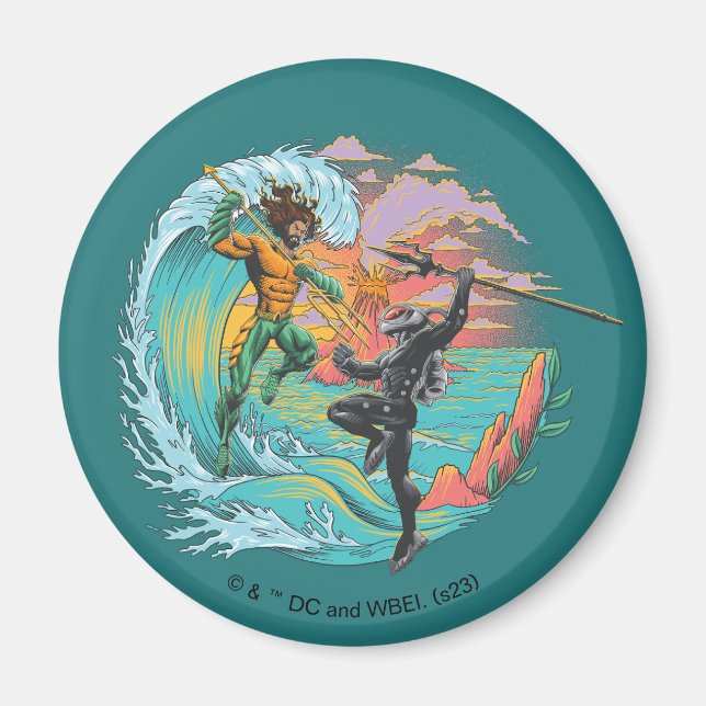Aimant Vague marémotrice Aquaman & Black Manta (Devant)