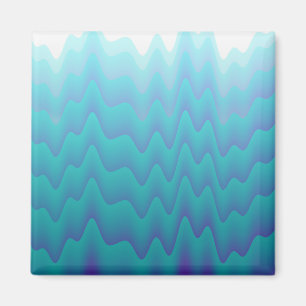 Aimant Vagues Abstraites Bleu Turquoise