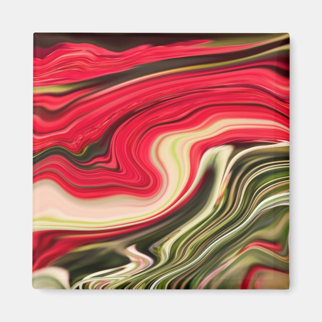 Aimant Vagues rouges et vertes (Devant)