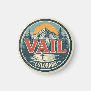 Aimant Vail colorado vintage extérieur hiver neige ski