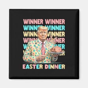 Aimant Vainqueur Dîner de Pâques Jours Trump Lapin Rabbit