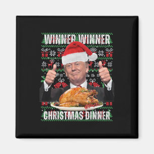 Aimant Vainqueur du dîner de Noël Humour Funny Trump X