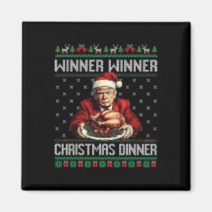 Aimant Vainqueur du dîner de Noël Père Noël Trump Ugly Sw