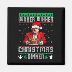 Aimant Vainqueur du dîner de Noël Père Noël Trump Ugly Sw