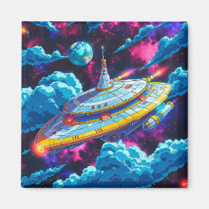 Aimant Vaisseau spatial extraterrestre de dessin animé