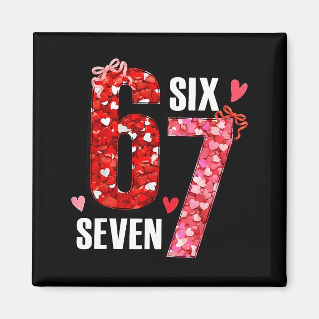 Aimant Valentine 67 Six Seven Rose Hearts Bow Valentine’s (Devant)