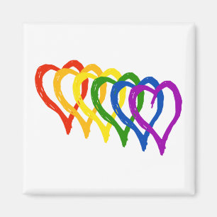 Aimant Valentine Gay pride Rainbow Layered Hearts