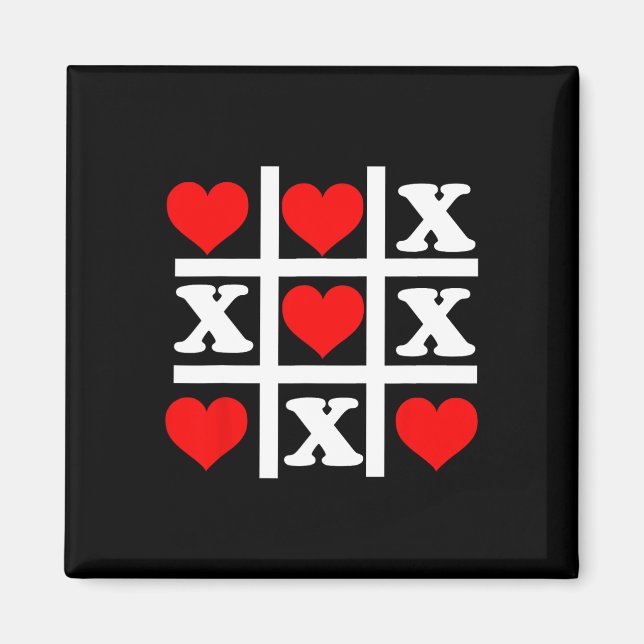 Aimant Valentine Heart Tic Tac Toe (Devant)