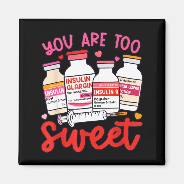 Aimant Valentine Pharmacist Diabetic Nurse Insulin Diabet (Devant)