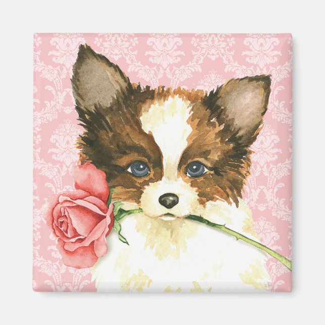 Aimant Valentine Rose Papillon (Devant)