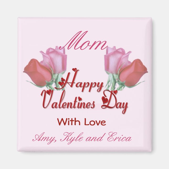 Aimant Valentine Roses - Maman (Devant)