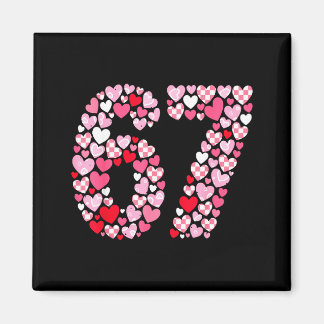 Aimant Valentine’s Day 67 Hearts Romantic Funny Six Seven