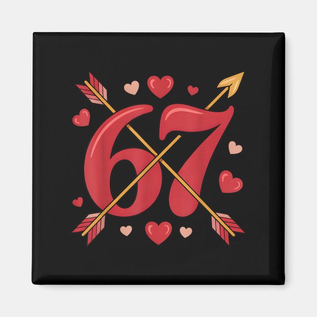 Aimant Valentine’s Day 67 Meme Filled With Hearts Funny S (Devant)