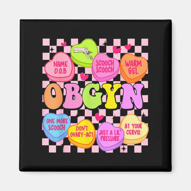 Aimant Valentine’s Day Obgyn Nurse Gynaecology Gynaecolog (Devant)