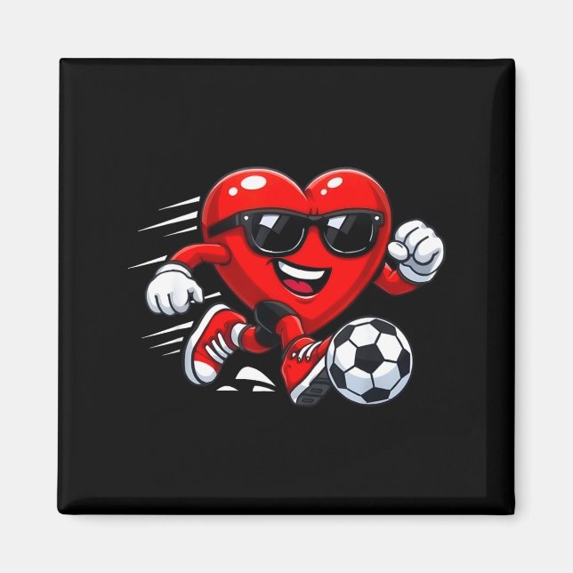 Aimant Valentine Soccer Heart Drip Srt Love Valentines Da (Devant)