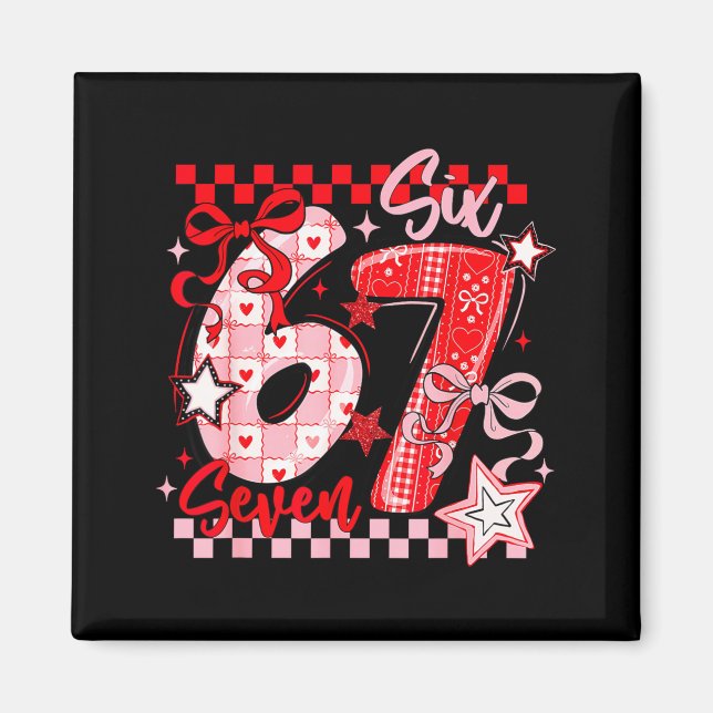 Aimant Valentine's Day 67 Six Seven Preppy Hearts Coquett (Devant)