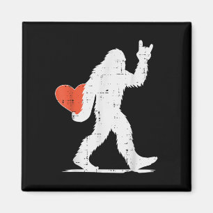 Aimant Valentines Day Bigfoot Rock Heart Sasquatch Femmes