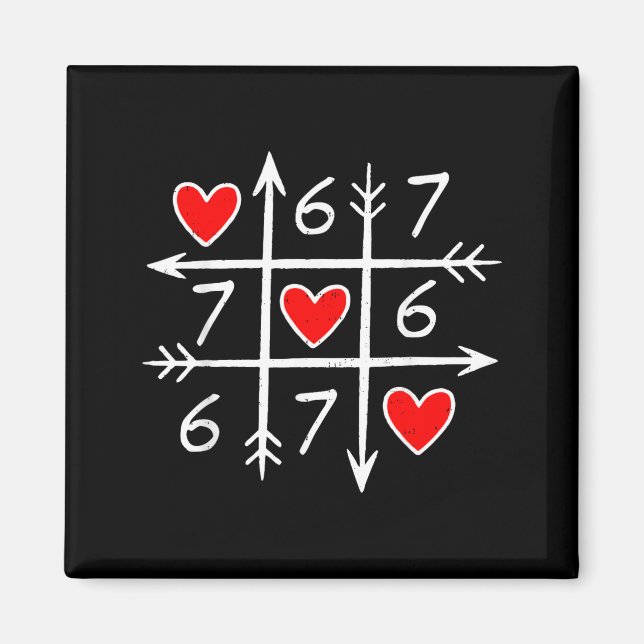 Aimant Valentines Day Six Seven 67 Meme 6 7 Heart Boys Gi (Devant)