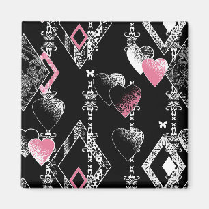 Aimant Valentines sans coutures Amour Jour Noir Coeurs mo
