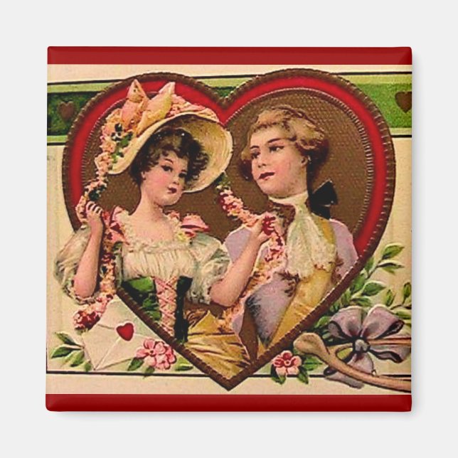 Aimant Valentines victoriennes Couple (Devant)