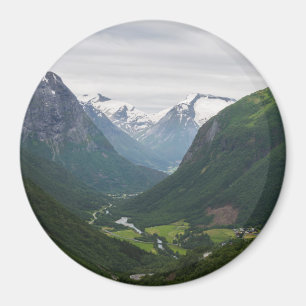 Aimant Vallée de Hjelle dans l'aimant rond de la Norvèg