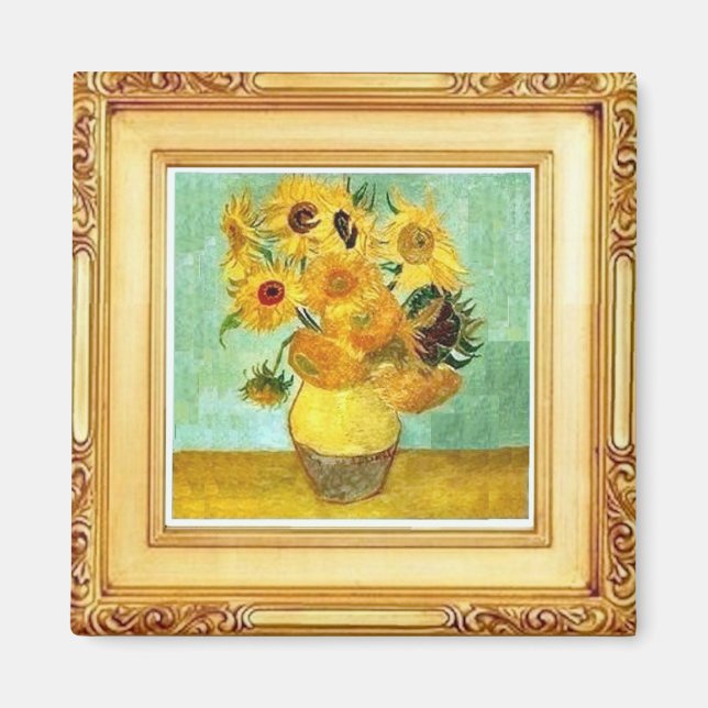 Aimant Van Gogh - Fleurs de soleil - Art (Devant)