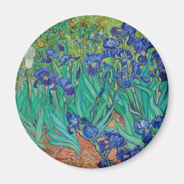 Aimant Van Gogh Irises. Impressionnisme floral bleu (Devant)