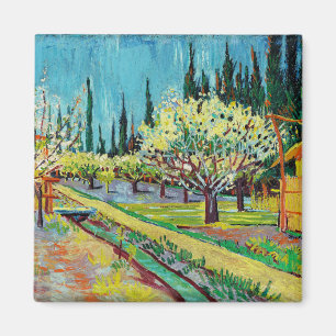 Aimant Van Gogh - Orchard Bordé par Cyprès