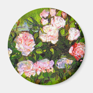 Aimant Van Gogh Vie morte avec des roses roses roses