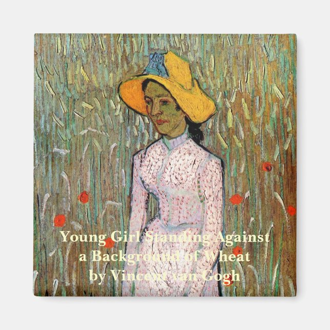 Aimant Van Gogh, Young Girl Standing; Arrière - plan du b (Devant)
