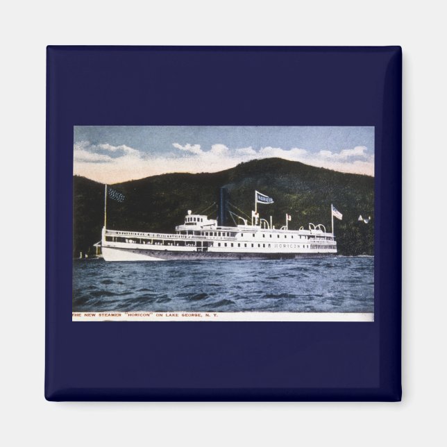 Aimant Vapeur "Horicon" sur le lac George, New York (Devant)