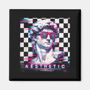 Aimant Vaporwave david glitch art esthétique rétrowave 80