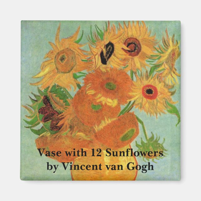 Aimant Vase avec douze tournesols par Vincent van Gogh (Devant)