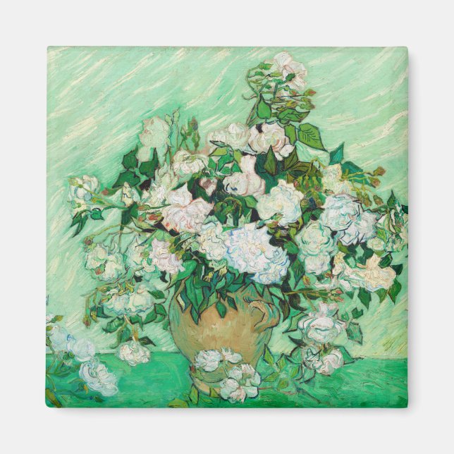 Aimant Vase avec Roses par Vincent Van Gogh (Devant)