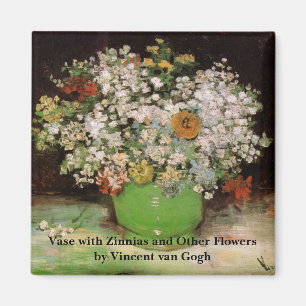 Aimant Vase avec Zinnia Flowers par Vincent van Gogh