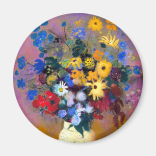 Aimant Vase blanc avec fleurs Odilon Redon