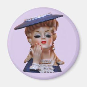 Aimant Vase de tête de la vieille dame - Casquette cils