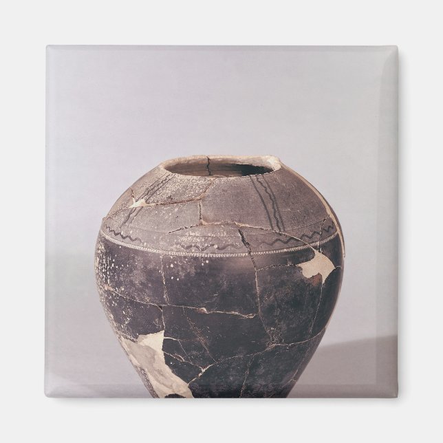 Aimant Vase Engobe décoré de lignes ondulantes (Devant)