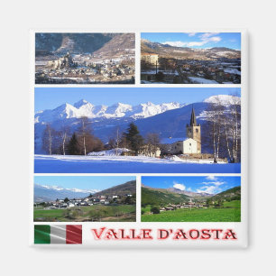 Aimant VDA005 VALLE D'AOSTA, Mosaïque, Italie, Réfrigérat