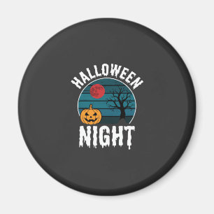 Aimant Vecteur d'arbre de citrouille de nuit d'Halloween