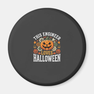 Aimant Vecteur de citrouille d'ingénieur d'Halloween