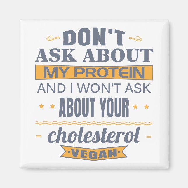 Aimant Vegan Ne questionnez pas sur ma protéine (Devant)