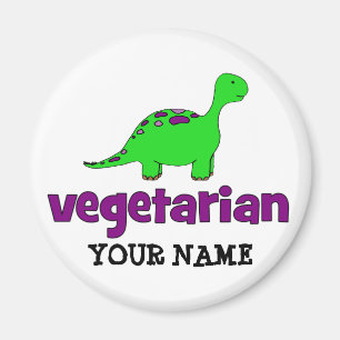 Aimant Végétarien - conception de dinosaure