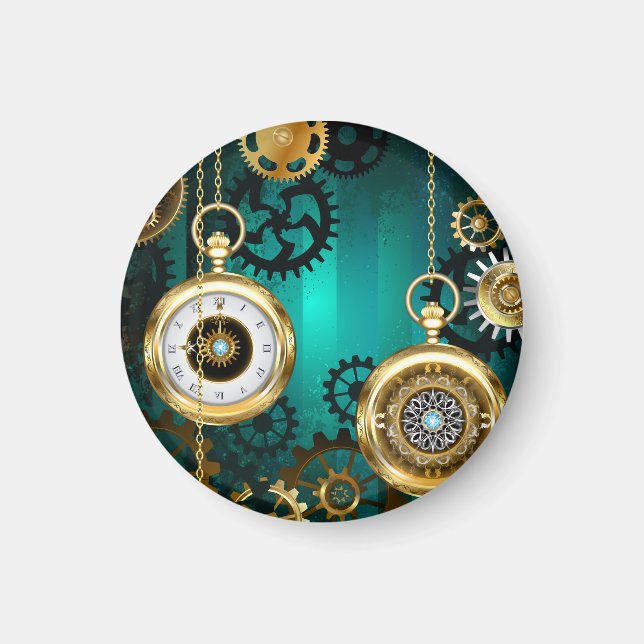 Aimant Veille bijoux Steampunk sur un Arrière - plan vert (Devant)