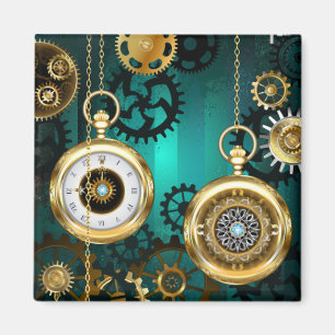 Aimant Veille bijoux Steampunk sur un Arrière - plan vert