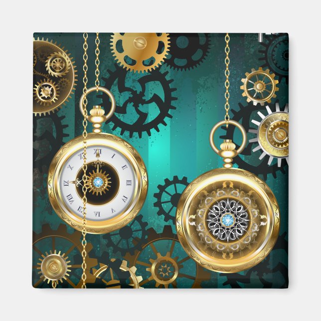 Aimant Veille bijoux Steampunk sur un Arrière - plan vert (Devant)