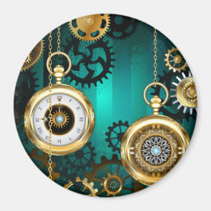Aimant Veille bijoux Steampunk sur un Arrière - plan vert