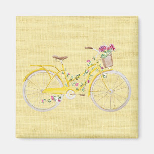 Aimant Vélo jaune aquarelle